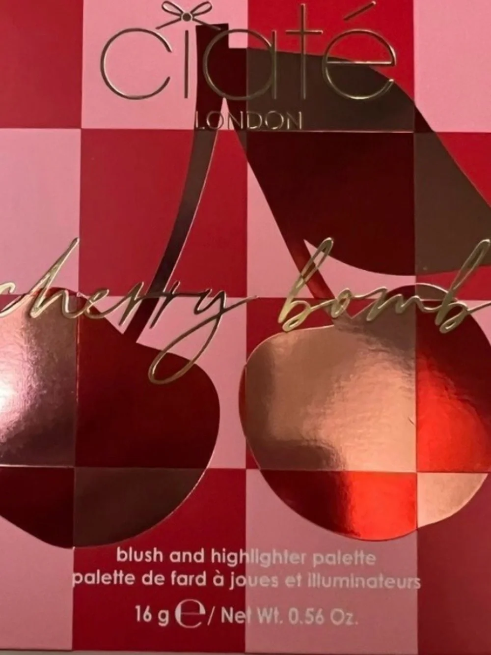 NIB Ciate London Cherry Bomb Blush & Highlight Palette